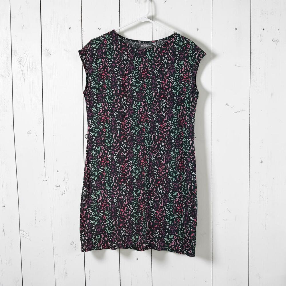 Mazine XS Abstract Animal Print Tunic Dress Minimalist Retro Mini